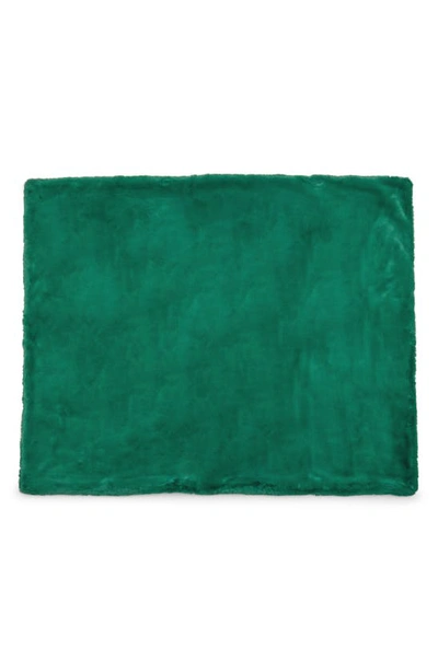 Shop Apparis Shiloh Weighted Faux Fur Throw Blanket In Verdant Green