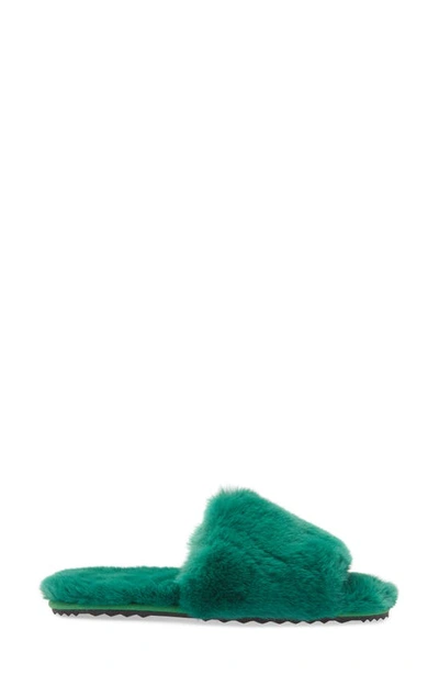 Shop Apparis Diana Faux Fur Slide Slipper In Verdant Green