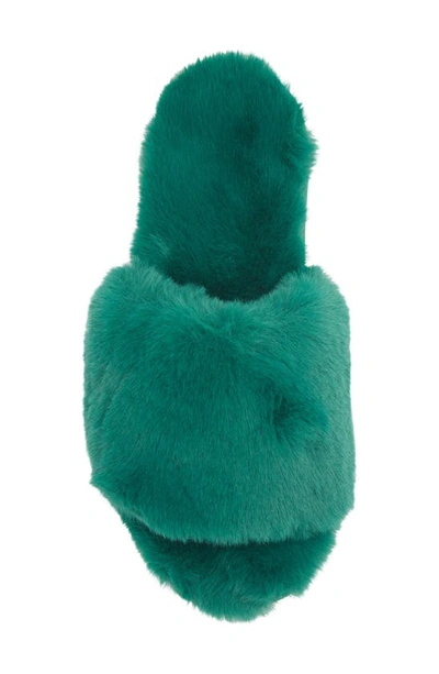 Shop Apparis Diana Faux Fur Slide Slipper In Verdant Green