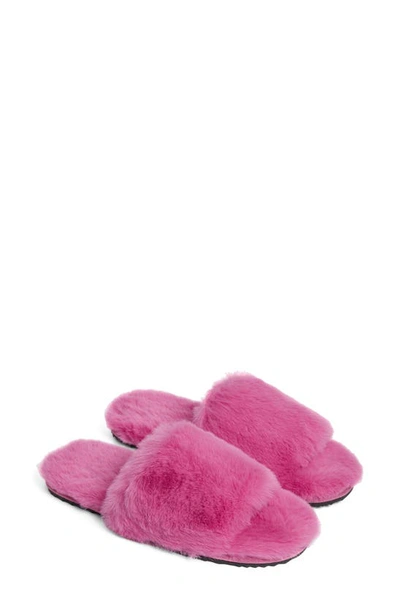 Shop Apparis Diana Faux Fur Slide Slipper In Sugar Pink