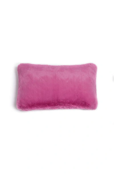 Shop Apparis Cicily Faux Fur Lumbar Pillow Cover In Sugar Pink