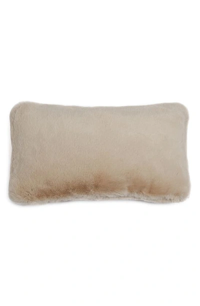 Shop Apparis Cicily Faux Fur Lumbar Pillow In Latte