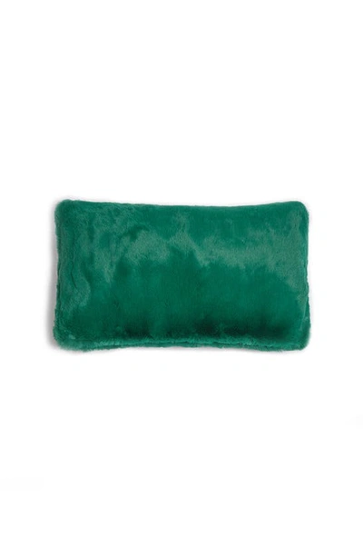 Shop Apparis Cicily Faux Fur Lumbar Pillow Cover In Verdant Green