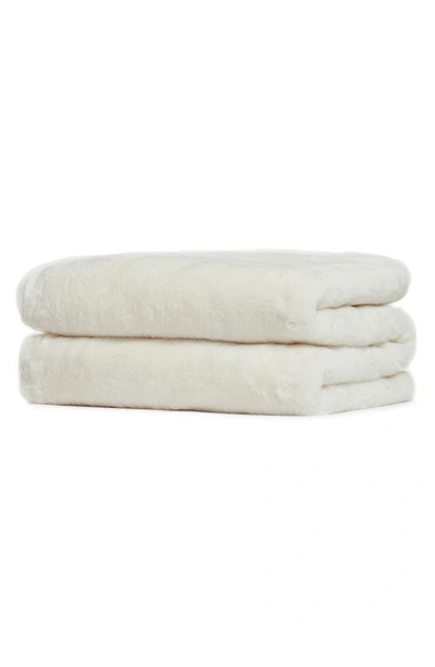 Shop Apparis Jumbo Brady Faux Fur Throw Blanket In Ivory