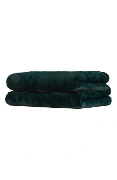 Shop Apparis Jumbo Brady Faux Fur Throw Blanket In Emerald Green