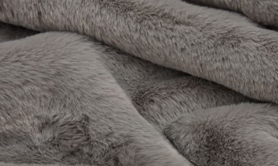 Shop Apparis Jumbo Brady Faux Fur Throw Blanket In Smoke