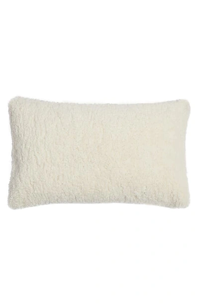 Shop Apparis Prana Faux Fur Lumbar Pillow In Blanc