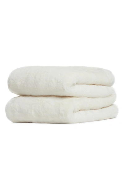 Shop Apparis Little Brady Faux Fur Throw Blanket In Ivory
