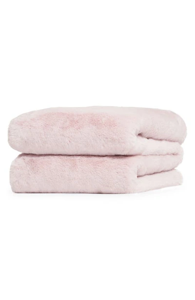 Shop Apparis Little Brady Faux Fur Throw Blanket In Blush