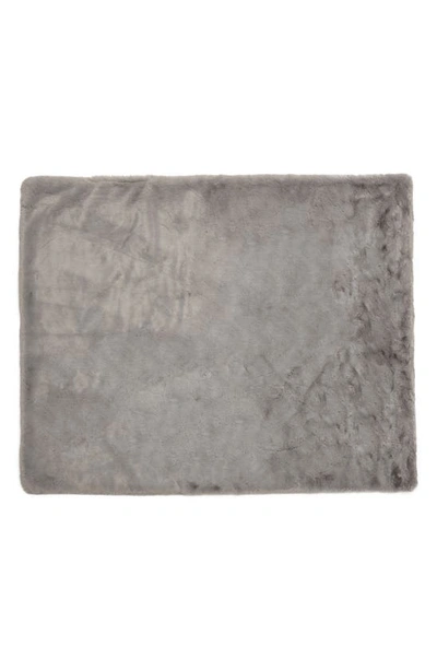 Shop Apparis Little Brady Faux Fur Throw Blanket In Smoke