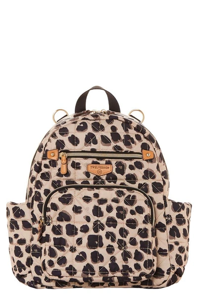Shop Twelvelittle Little Companion Quilted Nylon Diaper Backpack In Leopard