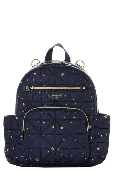 Shop Twelvelittle Little Companion Quilted Nylon Diaper Backpack In Midnight
