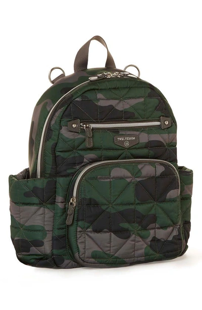 Shop Twelvelittle Little Companion Quilted Nylon Diaper Backpack In Camo