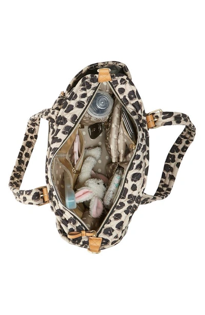 Shop Twelvelittle Companion Carry Love Quilted Diaper Bag In Leopard