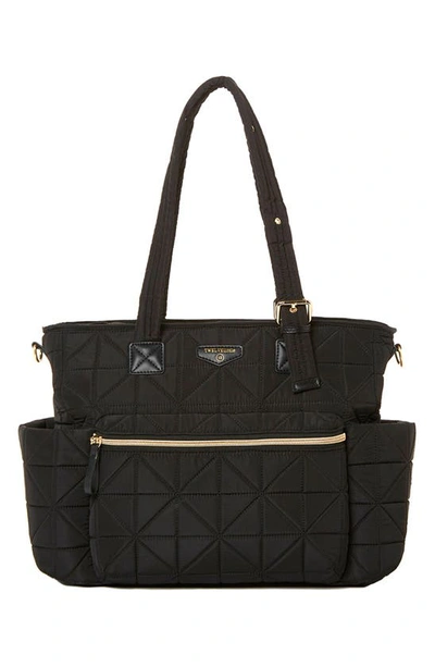 Shop Twelvelittle Companion Carry Love Quilted Diaper Bag In Black