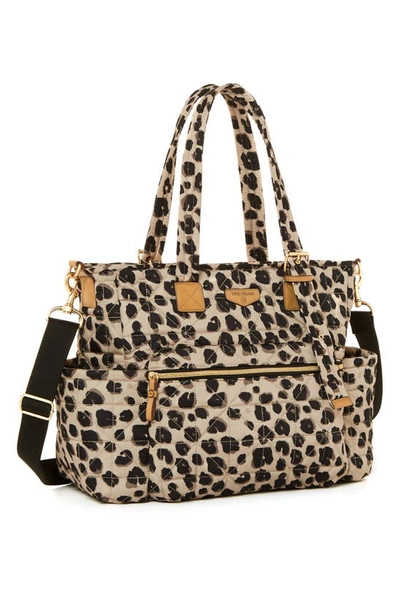 Shop Twelvelittle Companion Carry Love Quilted Diaper Bag In Leopard