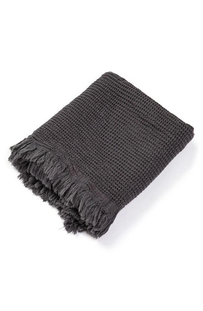 Shop House No.23 Ella Waffle Towel In Anthracite