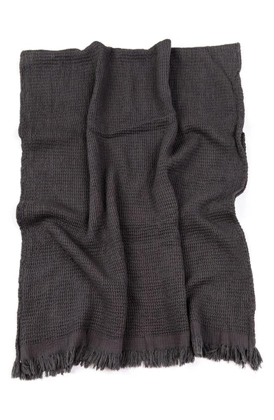 Shop House No.23 Ella Waffle Towel In Anthracite
