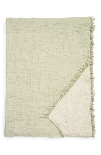 Shop House No.23 Alaia Blanket In Sage Oatmeal