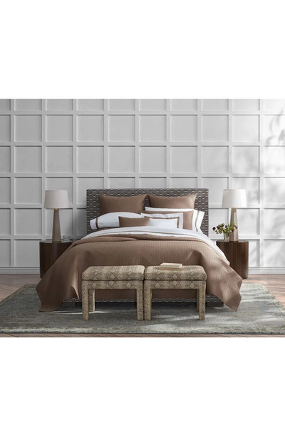Matouk Basketweave Cotton Sateen Quilt In Hazy Blue