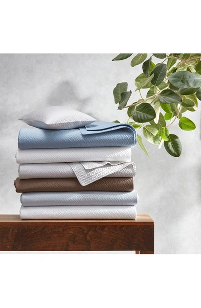 Matouk Basketweave Cotton Sateen Quilt In White