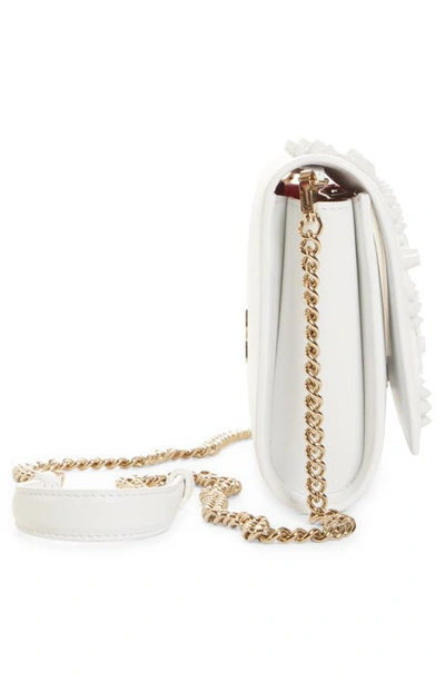 Shop Christian Louboutin Paloma Empire Calfskin Clutch In Bianco/ Bianco