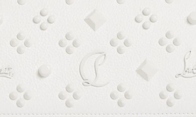 Shop Christian Louboutin Paloma Empire Calfskin Clutch In Bianco/ Bianco