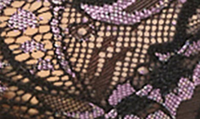 Shop Oh La La Cheri Riley Lace Underwire Bra, Thong & Garter Belt Set In Black/ Pink Tulle