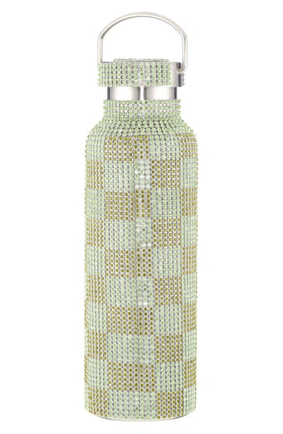 Shop Collina Strada Crystal Embellished Insulated Water Bottle In Lime Khaki