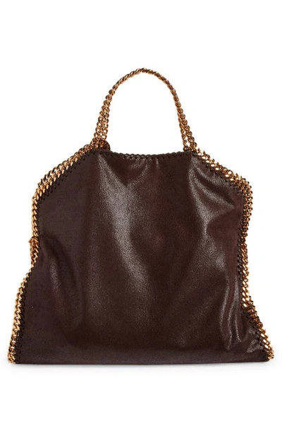Shop Stella Mccartney 'falabella' Faux Leather Foldover Tote In 2012 Chocolate Brown