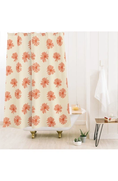 Deny Designs Gerber Daisy Shower Curtain In Orange