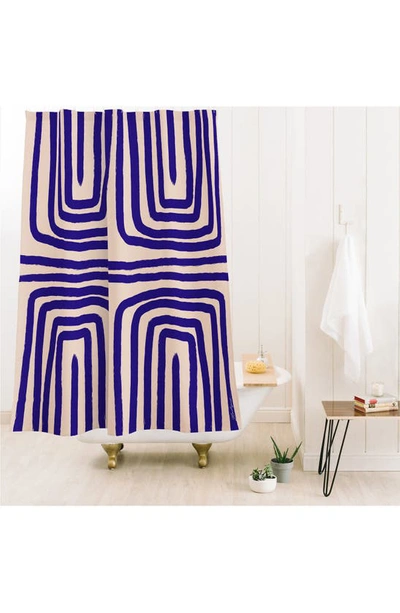 Deny Designs Blue Introspection Shower Curtain In Blue