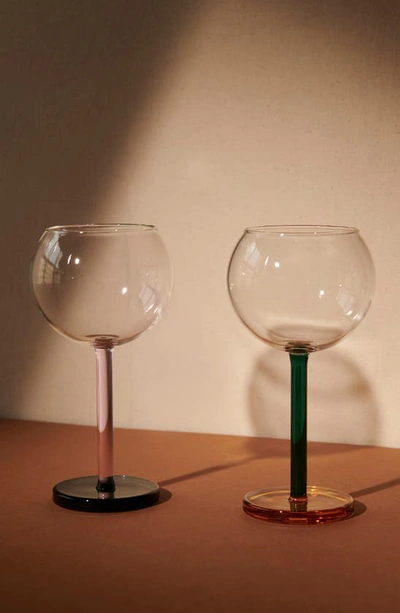 Shop Sophie Lou Jacobsen Bilboquet Set Of 2 Wine Glasses In Golden Hour