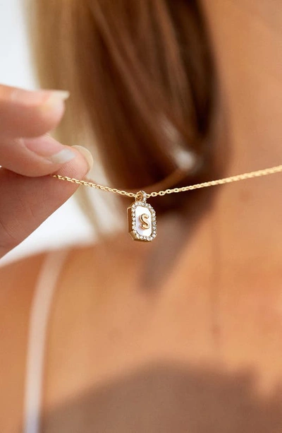 Baublebar Initial Pendant Necklace In White K