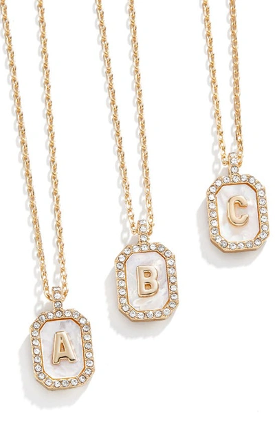 Baublebar Initial Pendant Necklace In White K
