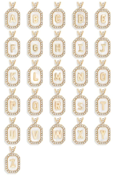 Baublebar Initial Pendant Necklace In White K