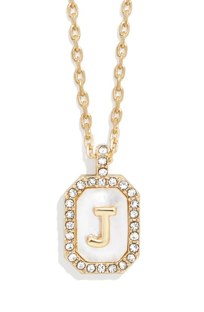 Shop Baublebar Initial Pendant Necklace In White J