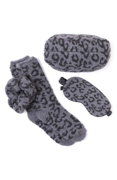 Shop Barefoot Dreams In The Wild Eye Mask, Socks & Scrunchie Travel Set In Graphite/ Carbon