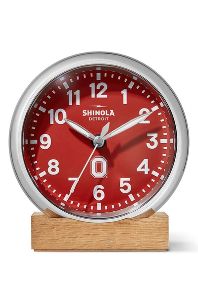 Shop Shinola Runwell 6-inch Desk Clock In Scarlet