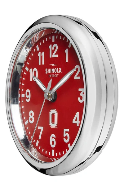 Shop Shinola Runwell 6-inch Desk Clock In Scarlet