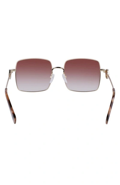 Longchamp Medallion 55mm Gradient Square Sunglasses In Silver/ Gradient Brown