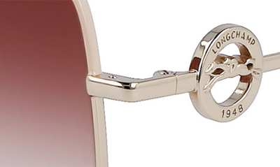 Longchamp Medallion 55mm Gradient Square Sunglasses In Silver/ Gradient Brown