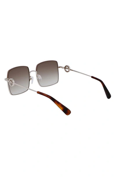 Shop Longchamp Medallion 55mm Gradient Square Sunglasses In Silver/ Gradient Khaki