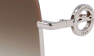 Shop Longchamp Medallion 55mm Gradient Square Sunglasses In Silver/ Gradient Khaki
