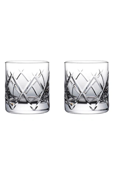 Shop Waterford Set Of 2 Connoisseur Olann Straight Lead Crystal Tumblers In Clear