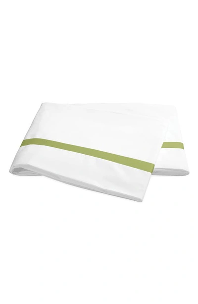 Shop Matouk Lowell 600 Thread Count Flat Sheet In White/ Grass