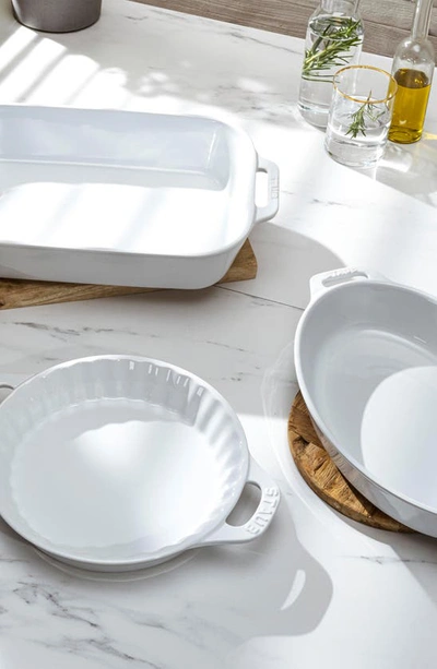 Staub 3-piece Ceramic Mixed Baking Dish Set In White