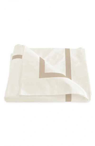 Shop Matouk Lowell Duvet Cover In Ivory/ Champagne