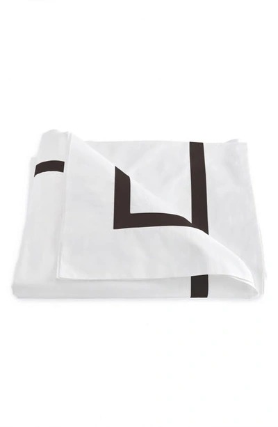 Shop Matouk Lowell Duvet Cover In Chocolate