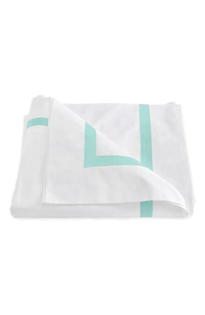 Shop Matouk Lowell Duvet Cover In Lagoon